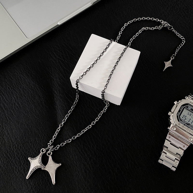 Dual Star Chain Necklace