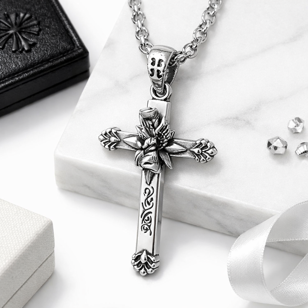 Floral Cross Pendant