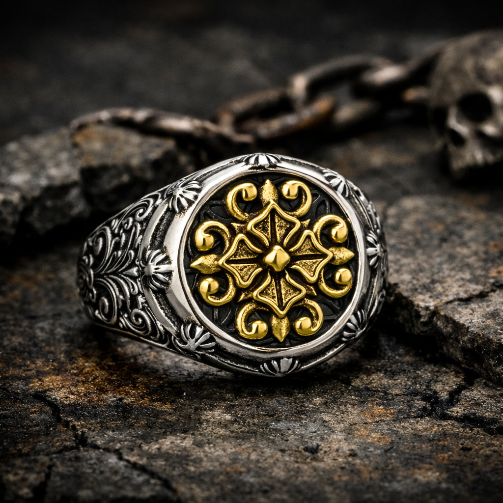 Gold Cross Sovereign Ring