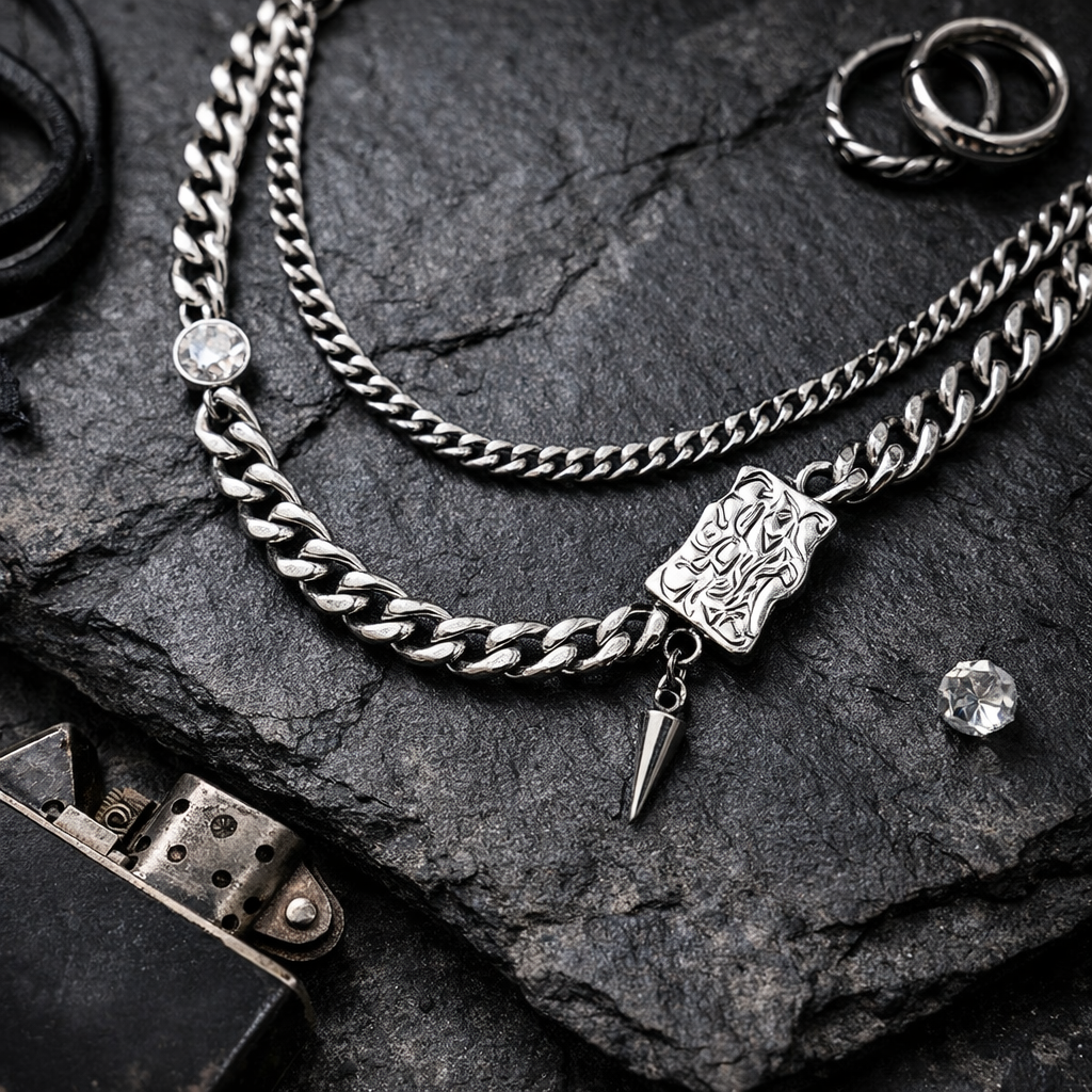 Liquid Irregular Square Cuban Necklace