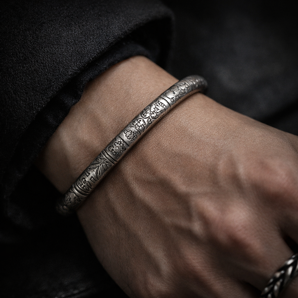 Mobius ring silver bracelet