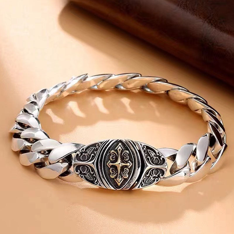 Gold Cross Sovereign Bracelet